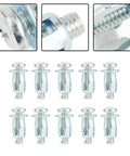 Hollow Wall Anchor Kit For Drywall And Plasterboard Galvanized Carbon Steel Toggle Bolts With Screws M5 And M6 Rust Resistant Nut Sleeve Fasteners DIY Friendly Easy Install And Heavy Duty Mounting Hardware, 10-piece set