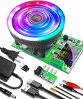 180W Electronic Load Tester with 2.4 Inch DC Tester and APP Control displaying colorful LED and various cables included