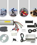 Components of 48V 2000W Brushless DC Motor Kit With 4300 RPM 33A Mosfet Controller LCD Display and throttle for e-scooters.