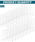 Twenty Pack Wire Closet Shelf Dividers With 100 Nylon Ties, 12 Inch Vertical Organizers, showing 20 clear metal dividers