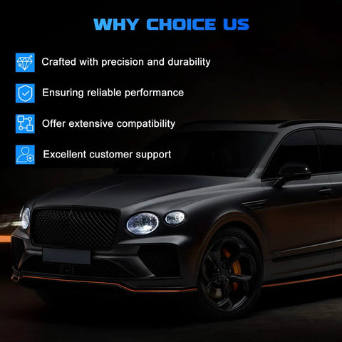 Luxury dark SUV showcasing top features like precision and compatibility. Promotional image for Engine Timing Chain Kit Fits GM Rides 2.0L 2.2L 2.4L.