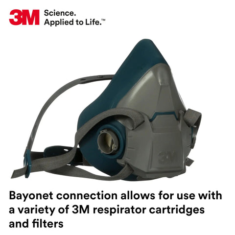 Half Facepiece Reusable Respirator With NIOSH Approval, Cool Flow Valve Keeps It Cool, Silicone Faceseal, Small Size
