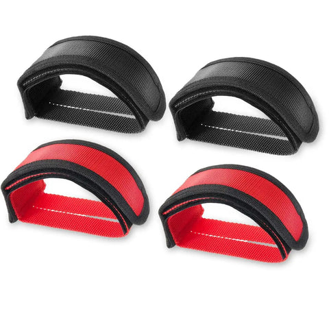 4 Piece Bike Pedal Straps With Adjustable Toe Clips For Fixed Gear Road BMX And MTB Bikes Anti Slip Nylon Straps With Double Adhesive For Secure Foot