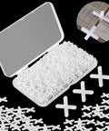 Honoson white cross-shaped tile spacers, 1/16 inch, 500 pieces in plastic case for ceramic tile and stone installation