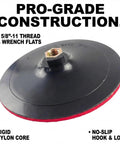7 Inch Hook And Loop Backing Pad For Angle Grinders And Polishers Pro Grade Rigid Low Profile Sanding Pad 5/8-11 Thread