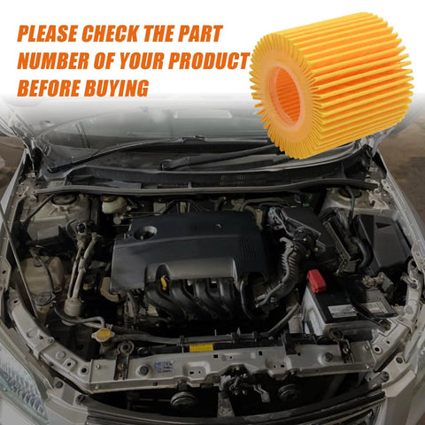 Engine compartment with Oil Filter Kit Replacement For Toyota Prius 2010-2020, Corolla 2009-2018, Matrix 2009-2014, 4 Pack 04152-YZZA6