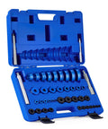 Bearing Race And Seal Driver Kit 43-Piece Set With 23 Metric And 16 SAE Adapters in blue plastic case