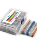 Resistor kit in clear plastic box; 2600 pcs, 130 values, 1/4W metal film resistors (1% tolerance)
