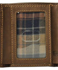 Rugged RFID Genuine Leather Trifold Wallet With ID Window And Six Card Slots Cash Pocket And Slip Pockets For Everyday Carry