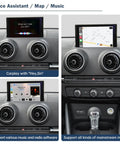 Wireless CarPlay And Android Auto Retrofit Kit For Audi A3 S3 2013 2018 interface showing navigation and music screens