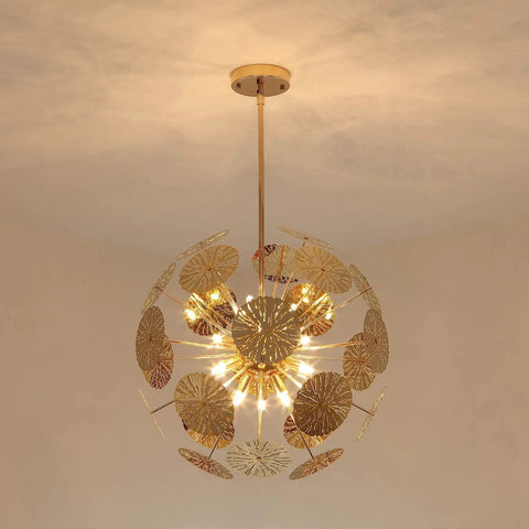 12 Light Modern Sputnik Chandelier Gold Bulbs Included 14 G9 Halogen 40W Adjustable Rods Globe Pendant Lighting Fixture