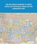 Boardroom Series USA Wall Map Dope Antique Style Laminated Poster showing colorful states and cities for home or classroom decor.