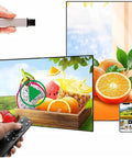 Next Level Clarity On This Hanging Digital Signage Display Featuring Straight Fire Picture Quality With Full Hd 1080p Lcd Panel And Ultra Wide Viewing Angles For Retail Showcasing, showcasing vibrant fruit images.