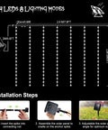 Solar Curtain Lights 7.9 Feet By 6 Feet With 144 LEDs Outdoor Waterproof Fairy String Lights installation diagram