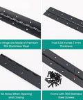Workhorse Grade 2 Pack 12 Inch Black Heavy Duty Piano Hinge Continuous Stainless Steel Hardware For Gates Doors Shutters And Cabinetry, showing hinge design and screws.