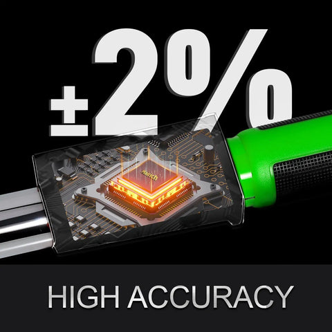 Digital Half Inch Drive Torque Wrench With 8 To 160 Ft Lb And 10 To 220 Nm Range Two Percent Accuracy Electric Torque Wrench With Buzzer And LED Alerts For Car Bike Motorcycle And Auto Repair