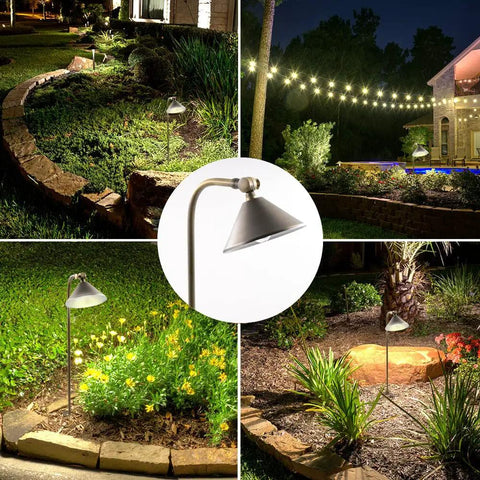 12V Brass Low Voltage LED Pathway Light With G4 Bulb Included Warm White Outdoor Mushroom Landscape Beam For Garden Patio