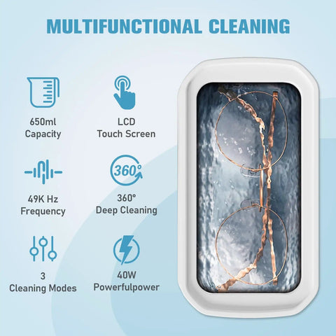 Ultrasonic Jewelry Cleaner With 360 Degree Cleaning In Minutes For Rings Glasses Watches Diamonds Gold And Silver Display
