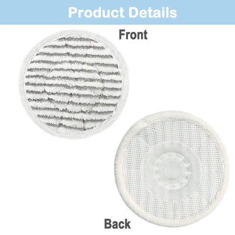 Ten Pack Replacement Steam Mop Pads For S7001 S8201 S7000AMZ S8001 S7000 S7001TGT S7201 S7005 S7020 Series front and back view
