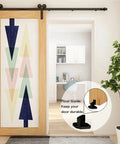 Sliding Barn Door Hardware Kit With Y Shape Rollers And Upgraded Nylon Bearings For Quiet, Smooth Operation, Heavy Duty Track System Delivers Stable And Sturdy Performance For A 5 Foot Door, with floor guide