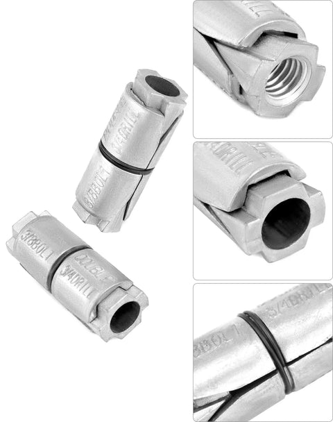 Heavy Duty 3/8 Inch Double Expansion Anchors 25 Pack Zinc Plated Shield Bolts Drywall And Masonry Hardware No Sweat Wall Mount Toggles Built Tough For Any Weekend Warrior Setup