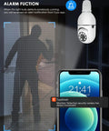 Light Bulb Security Camera With 1080P Full HD, 360 Degree Panoramic View, Motion Detection, and Tuya App alert on smartphone
