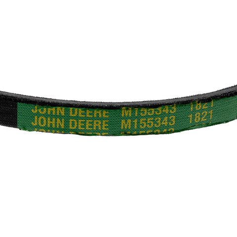 V Belt M155343 Replacement For John Deere Z225 Z245 Lawn Tractor Drive Belt close-up showing John Deere branding