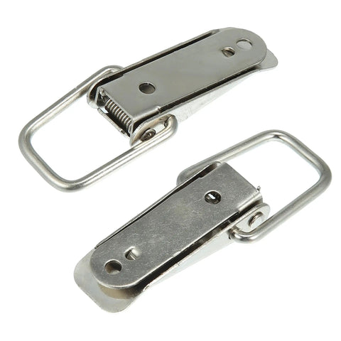 Universal Car Bumper Security Hooks With Quick Release Locks For Trunk And Fender Panels, Easy Install, Durable Silver Tone 105x33mm, 2 Pack