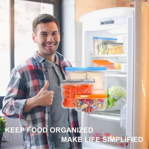 Mega 10 Pack Reusable Freezer Bags Dishwasher Safe Zero Hassle Food Storage Containers Leakproof Airtight Meal Prep Supplies No Sweat Organization For Freezers Pantries And Picnic Coolers