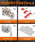 Product details of DIN Rail Terminal Block Kit With Screwless Push In Twin Spring Connectors ST2-2.5/2-2 and accessories