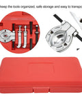 Heavy Duty 9 Piece Bearing Separator Puller Set With ABS Tool Box For Wheel Hub Pinion Axle Drive Shaft Metal Splitter Removal Repair Kit, red case
