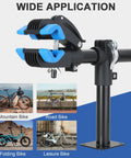 Bike Repair Wall Mount Stand With Adjustable Clamp For Road And Mountain Bikes Heavy Duty Bicycle Rack Hanger shown with clamp and base