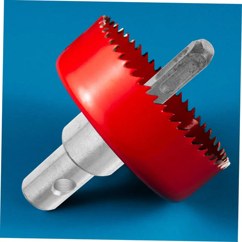 Red and silver drill bit adapter for rotary hammer universal earth auger converter chuck for heavy duty applications