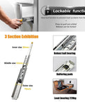 3 Fold Full Extension Drawer Runners And Cabinet Slides Heavy Duty Ball Bearing Rails For Cabinets shown with lockable function