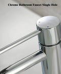 Single Hole Chrome Bathroom Faucet With One Handle For Sink Drip Free Stainless Steel Fixture Pop Up Drain Assembly.