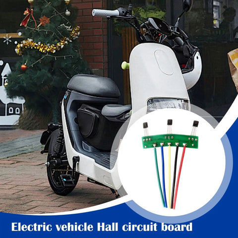 Hefty Duty Hall Effect Sensor Board For Electric Scooters And Trikes Wired 120 Degree PCBA with color-coded wires and sensors.