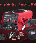 140A 3 In 1 Portable Welding Machine For Flux Core MIG Stick And Lift TIG 110V Inverter Welder With Helmet set