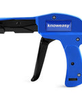 Heavy Duty Die Cast Steel Zip Tie Gun With Flush Cut Cutter 7 Inch Nylon Cable Tie Tool For Neat Wire Management Ergonomic Steel Handle Precise Tightening For 2.4mm To 4.8mm Ties A Real Workhorse For Any Cable Setup, side view