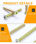 Hex Socket Flat Head Furniture Screws Set M8 M10 Zinc Plated Countersunk Bolts For Beds And Chairs 50mm Connector Screws
