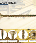 Three Inch Deck Screws No 10 Rust Resistant Brown Epoxy Coated For Outdoor Wood Projects With Torx Star Drive T25 Bit