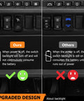 Comparison of Universal 12V Rock Lights Wiring Harness Kit with rocker switch showing power efficiency.