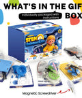 Six In One STEM Home Lab Science Kit For Kids Aged 8 To 12 With Tank And Car Builds Saltwater Generator box and components