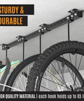 Adjustable Ceiling Mounted Bike Rack for Garage Holds 4 To 8 Bikes in Tight Spaces With 8 Adjustable Hooks Heavy Duty Steel