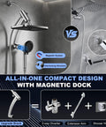 11.8 Inch High Pressure Rain Shower Head Combo With 9 Spray Handheld And Magnetic Dock Dual Showerheads For A Spa Level Bathroom