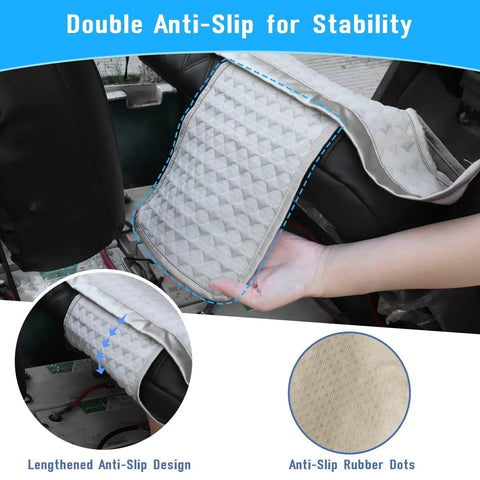 Cooling Butter Soft Ice Silk Golf Cart Seat Cover With Four Pockets Universal Fit For EZGO Yamaha Club Car showing anti-slip design and rubber dots.