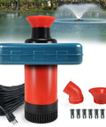 High Flow Pond Fountain Aerator Pump With 110V 1HP 750W Motor Delivers 15000 GPH Floating Aerating Fountain shown with accessories