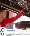 Mechanic using Bonded Seal Set With Self Centering Gasket Assortment For Automotive Use under car, preventing oil leakage