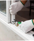 Installation of Four Pack Sliding Door Wheel Replacement Kit With Hanging Screen Rollers for Top and Bottom Tracks