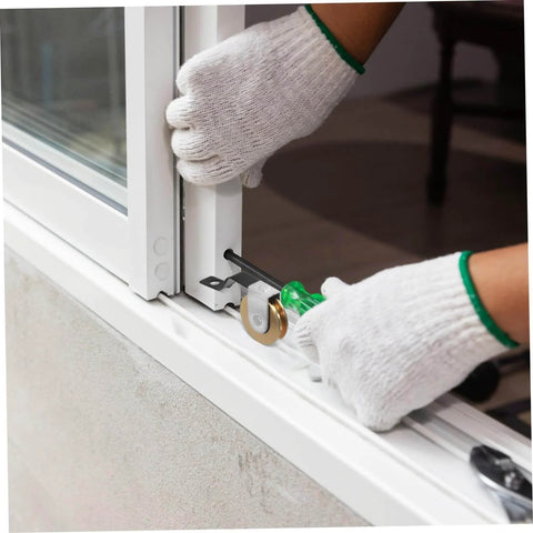 Installation of Four Pack Sliding Door Wheel Replacement Kit With Hanging Screen Rollers for Top and Bottom Tracks