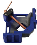 Heavy Duty 4 Inch Cast Iron Welders Angle Clamp Set 2 Pack 90 Degree Right Angle Jaws for woodworking, blue clamp, side angle